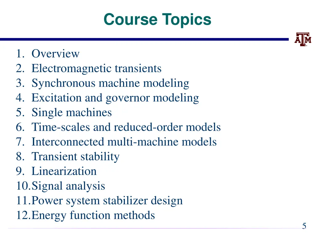 course topics