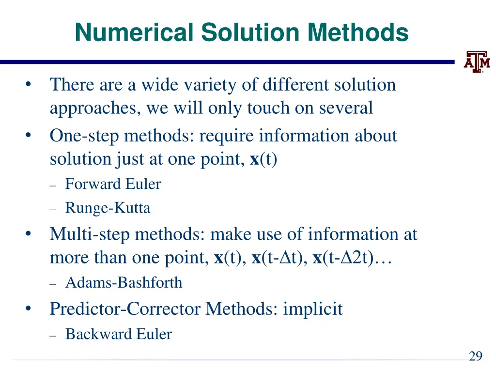 numerical solution methods 1