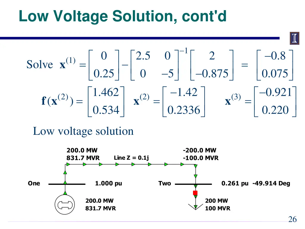 low voltage solution cont d