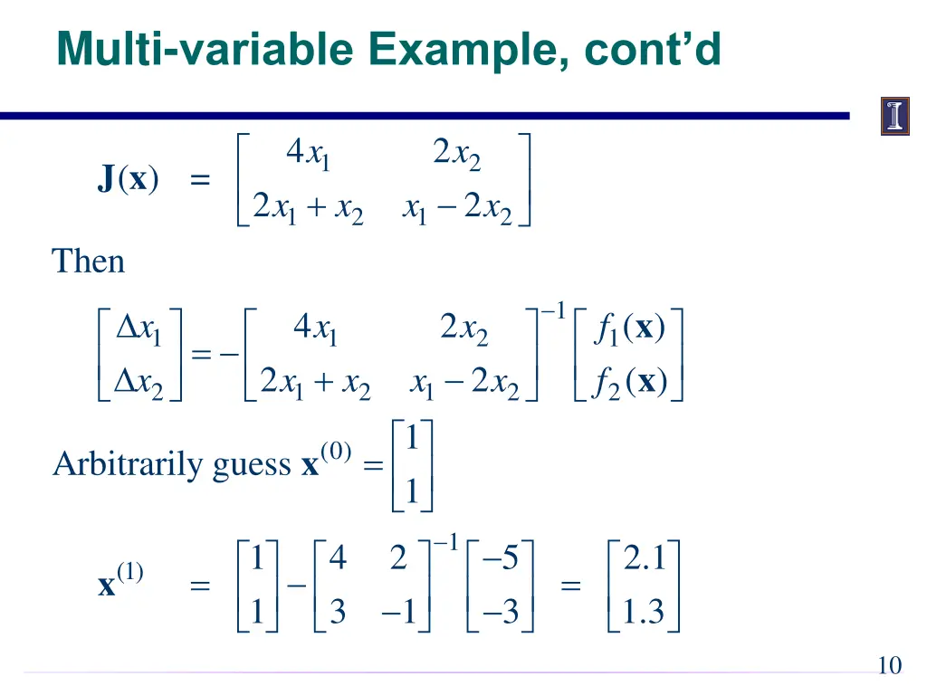 multi variable example cont d