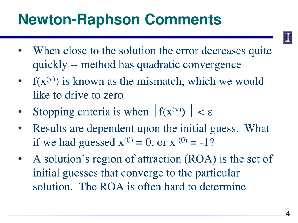 newton raphson comments