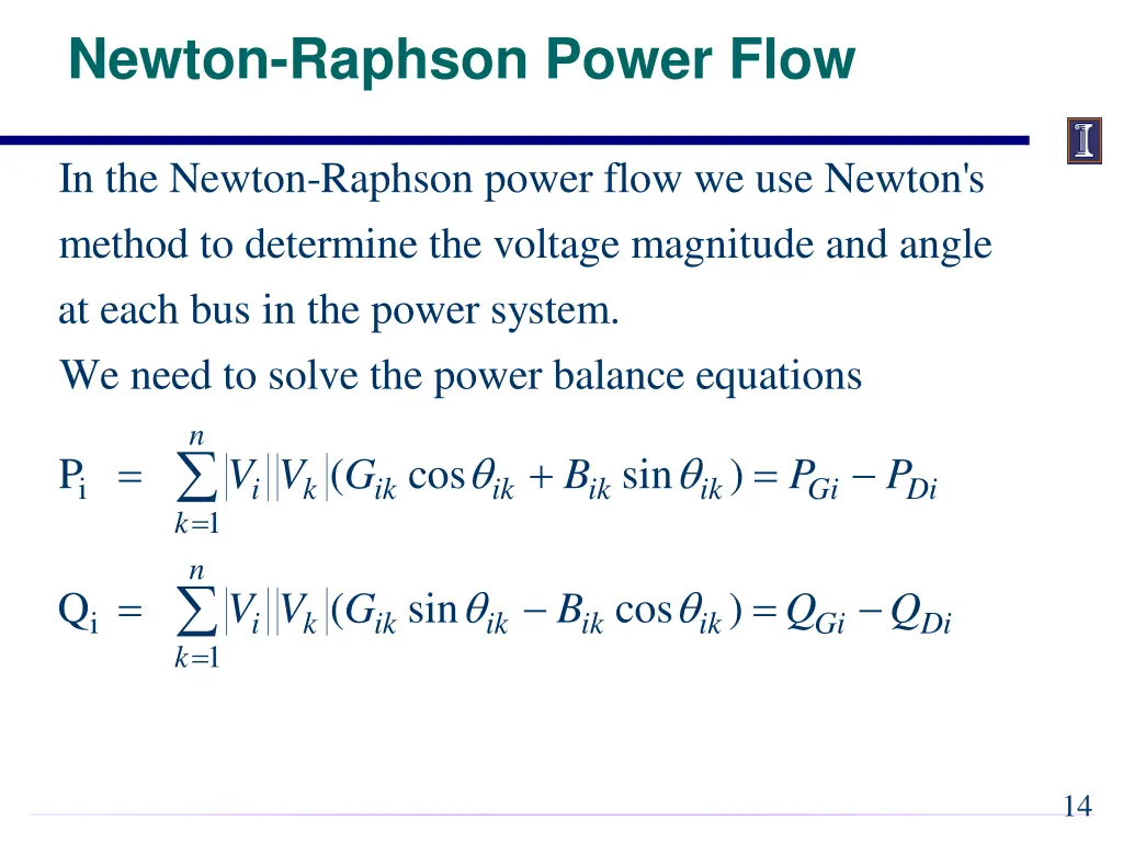 newton raphson power flow