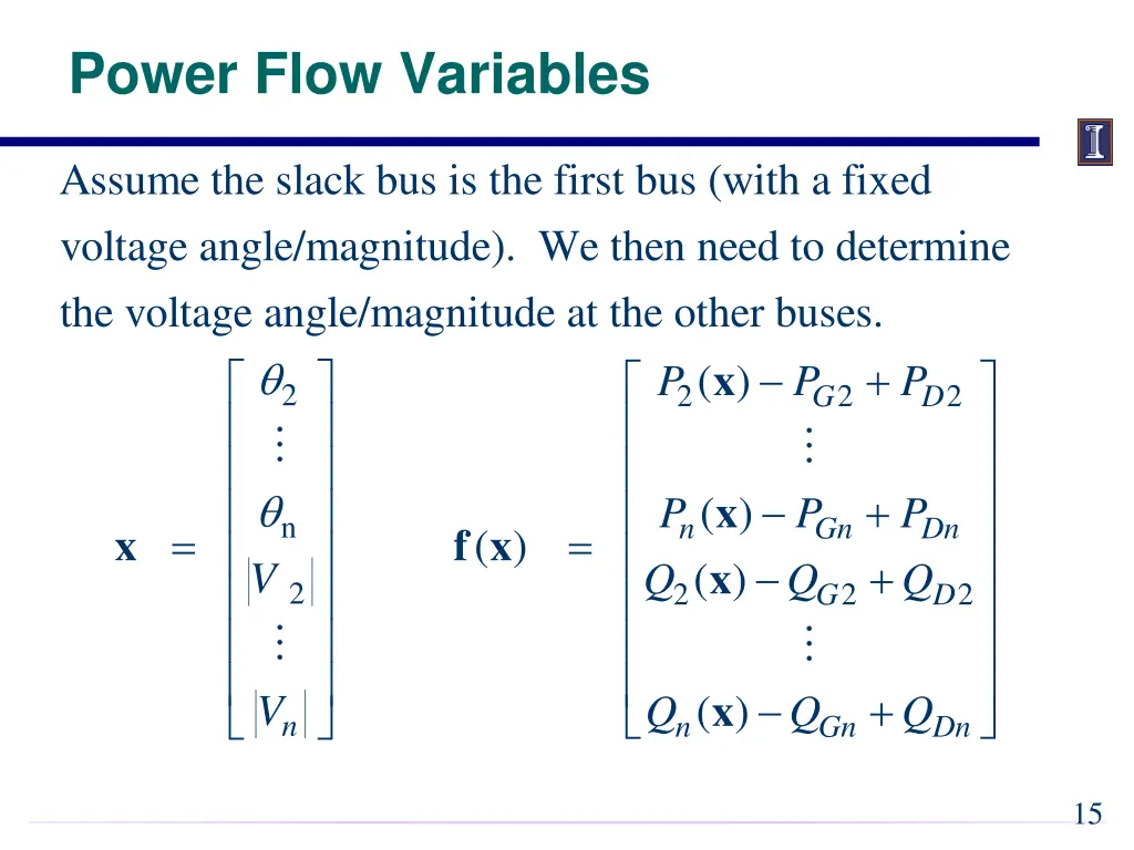 power flow variables