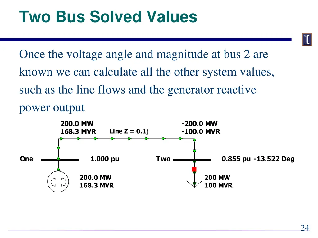 two bus solved values