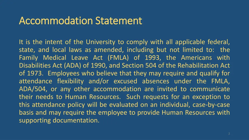 accommodation statement accommodation statement