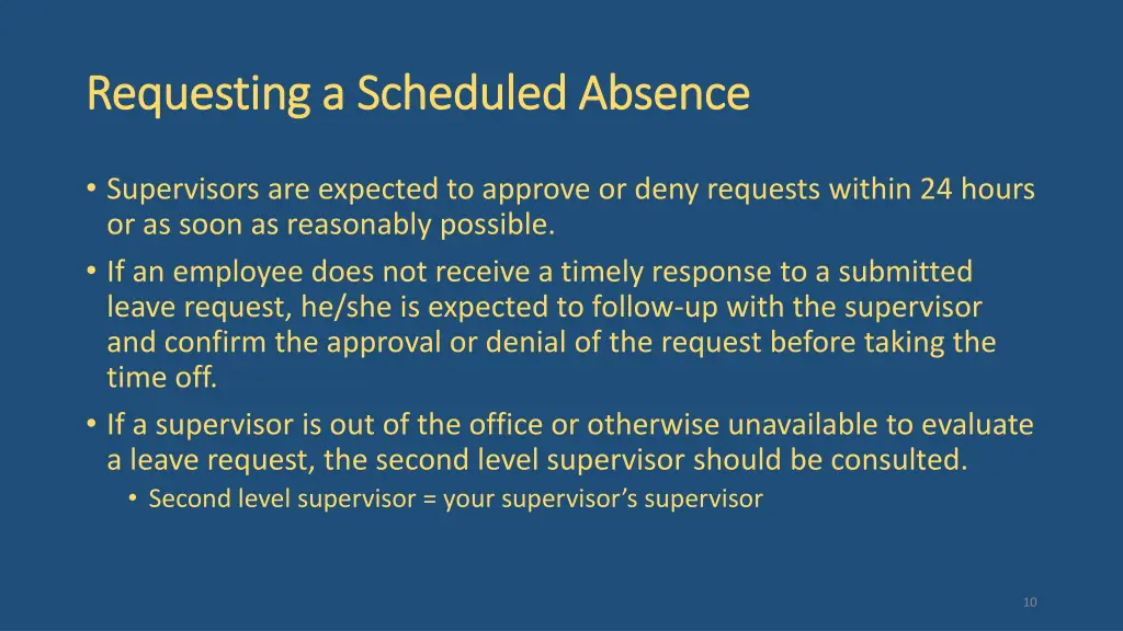 requesting a scheduled absence requesting 2