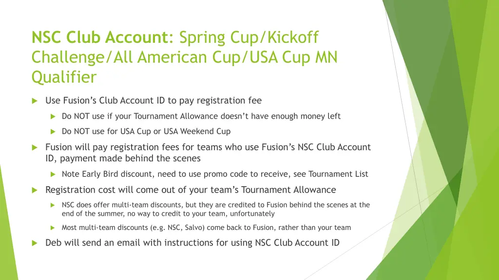 nsc club account spring cup kickoff challenge