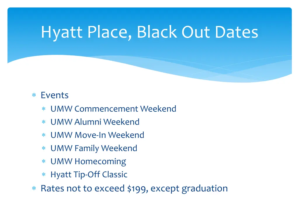 hyatt place black out dates