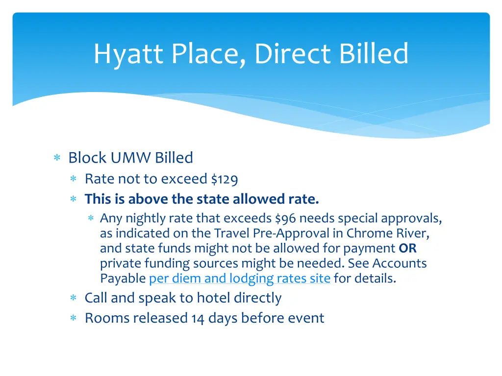 hyatt place direct billed