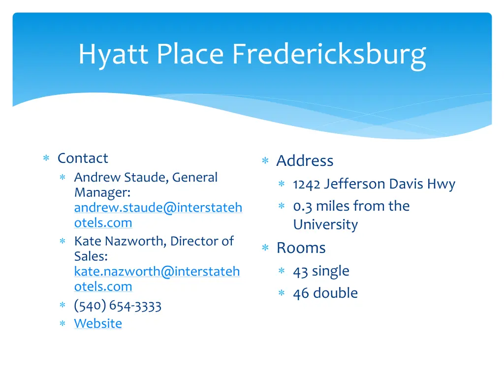 hyatt place fredericksburg