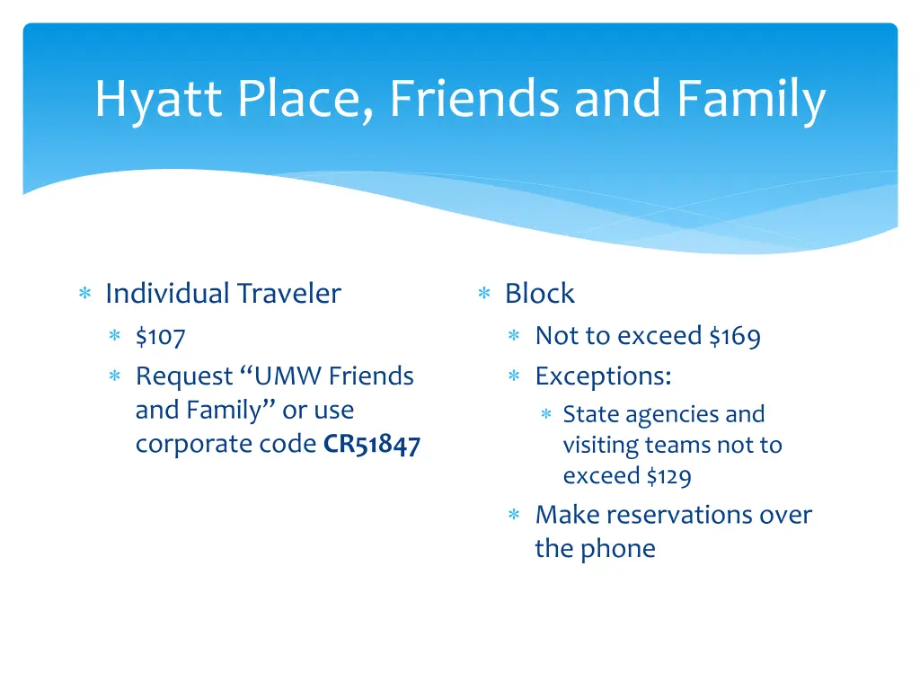 hyatt place friends and family