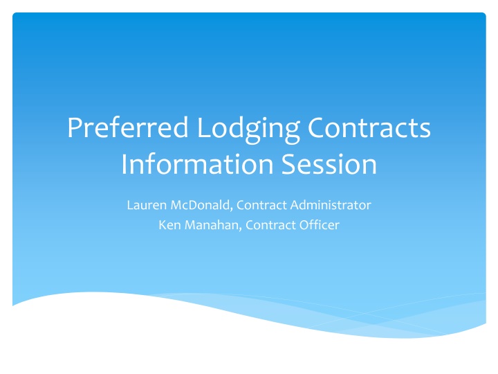 preferred lodging contracts information session