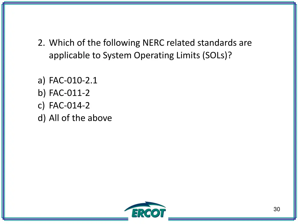 2 which of the following nerc related standards