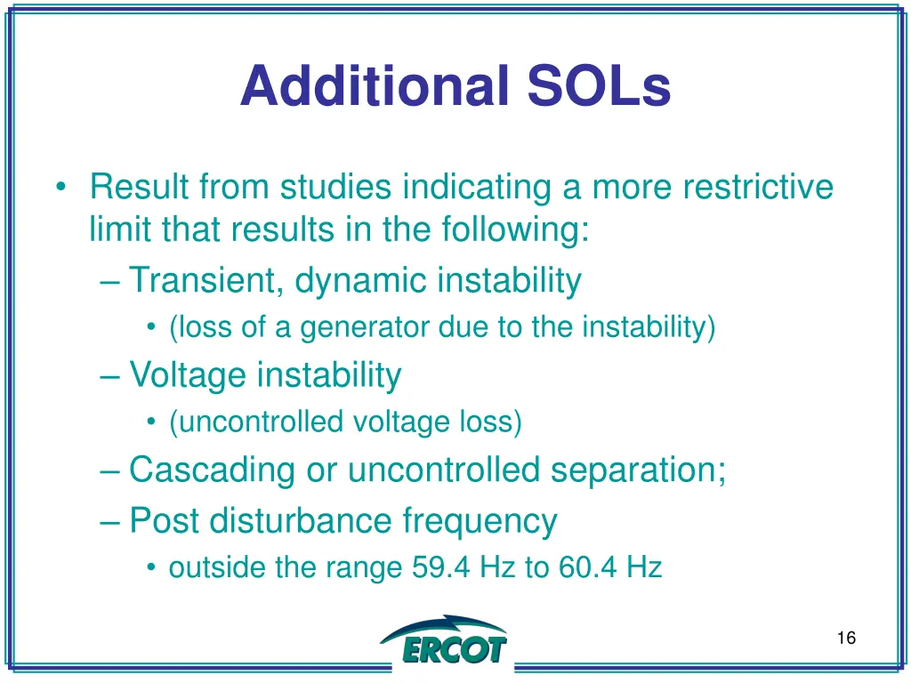 additional sols