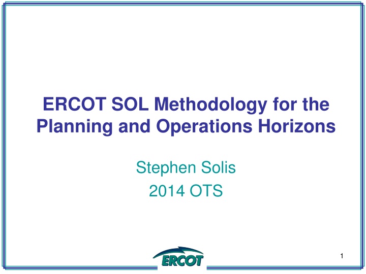 ercot sol methodology for the planning