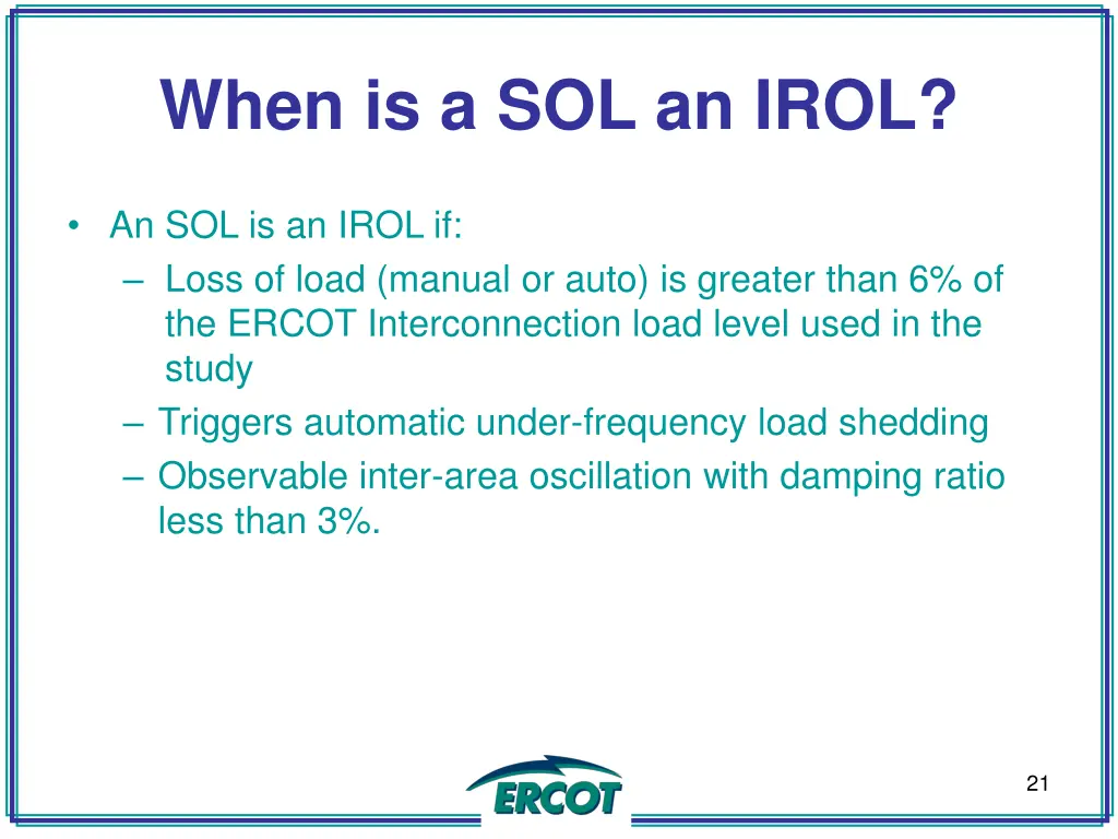 when is a sol an irol