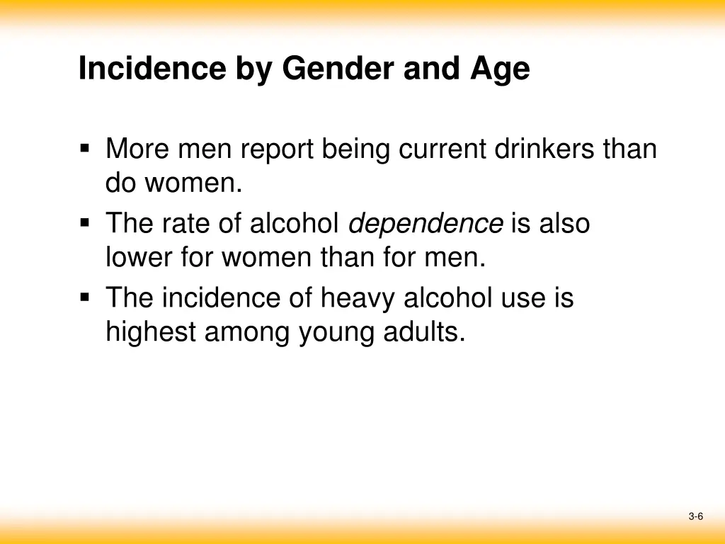 incidence by gender and age