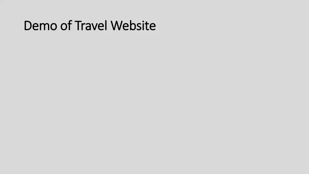 demo of travel website demo of travel website