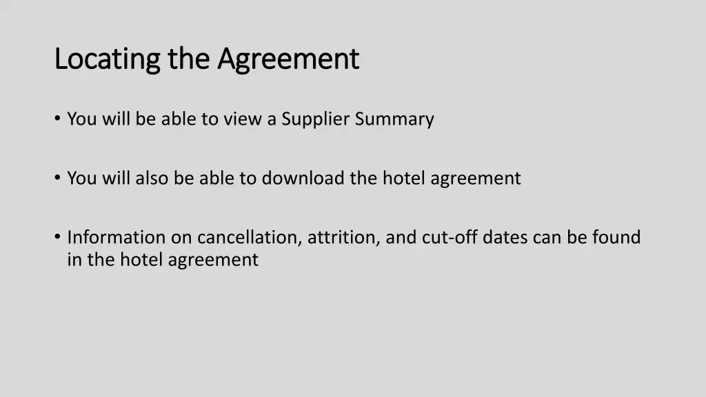 locating the agreement locating the agreement 1