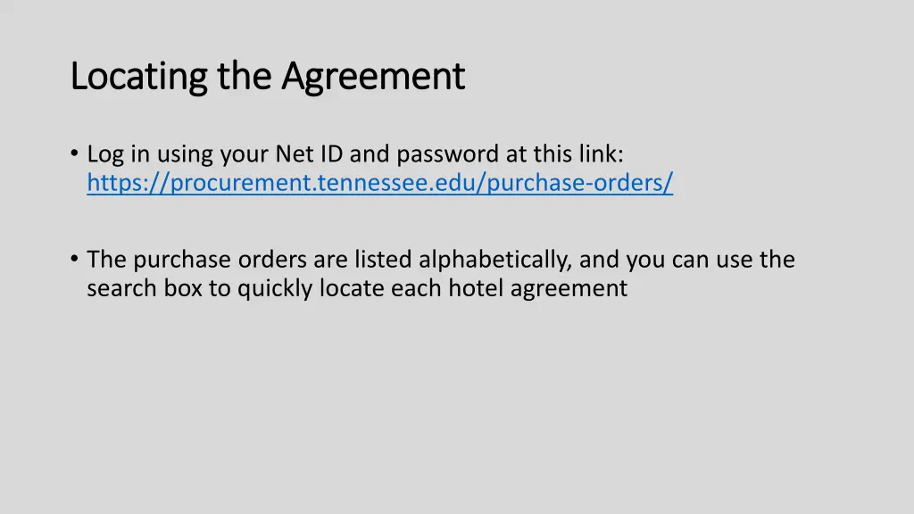 locating the agreement locating the agreement