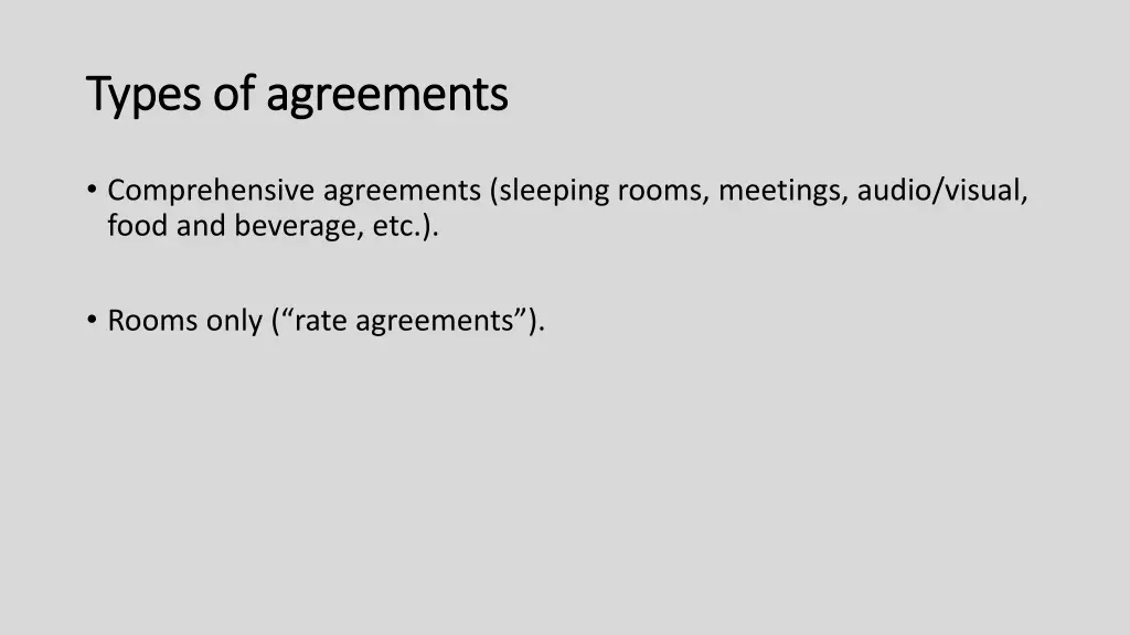 types of agreements types of agreements