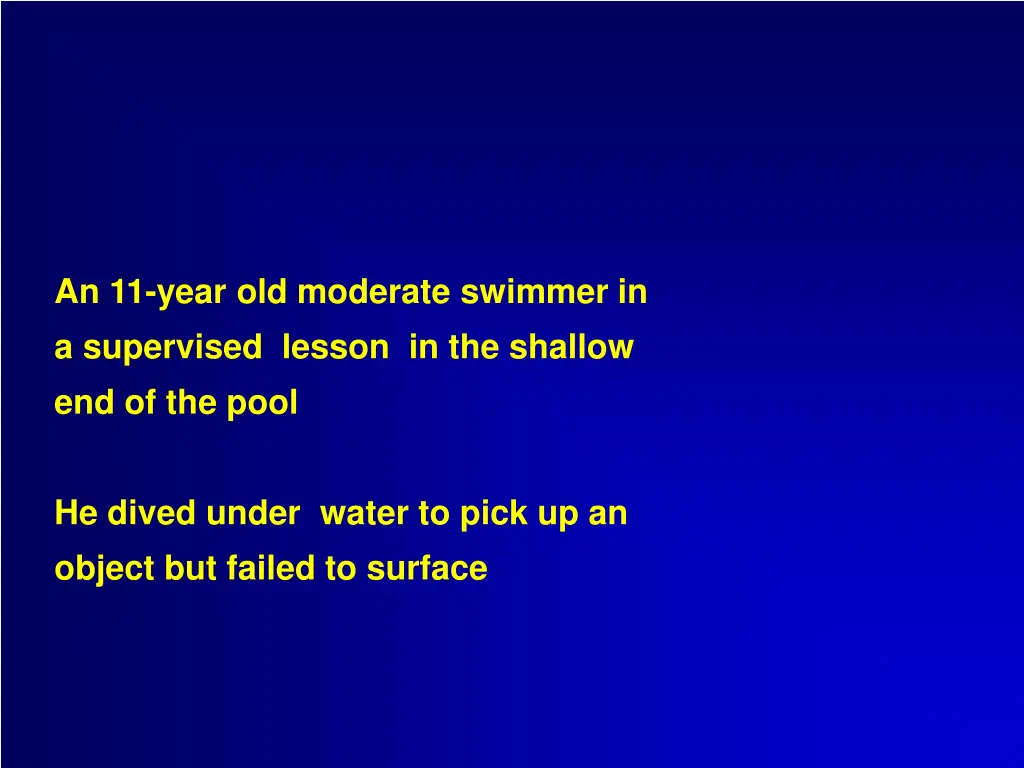 an 11 year old moderate swimmer in a supervised