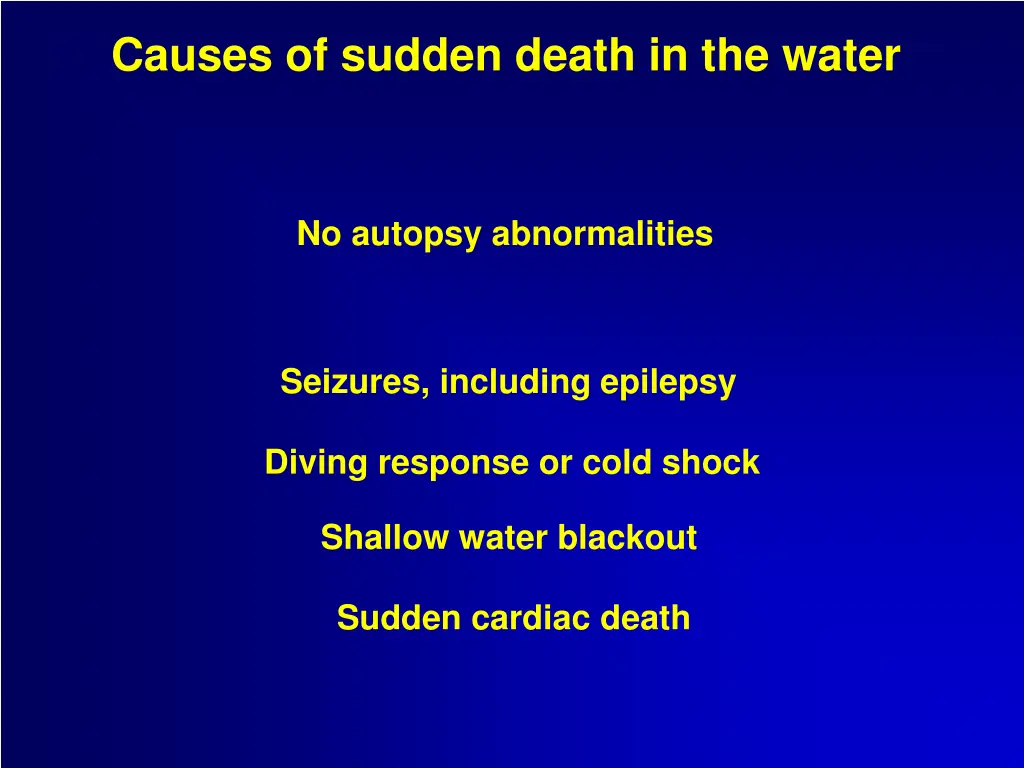 causes of sudden death in the water 1