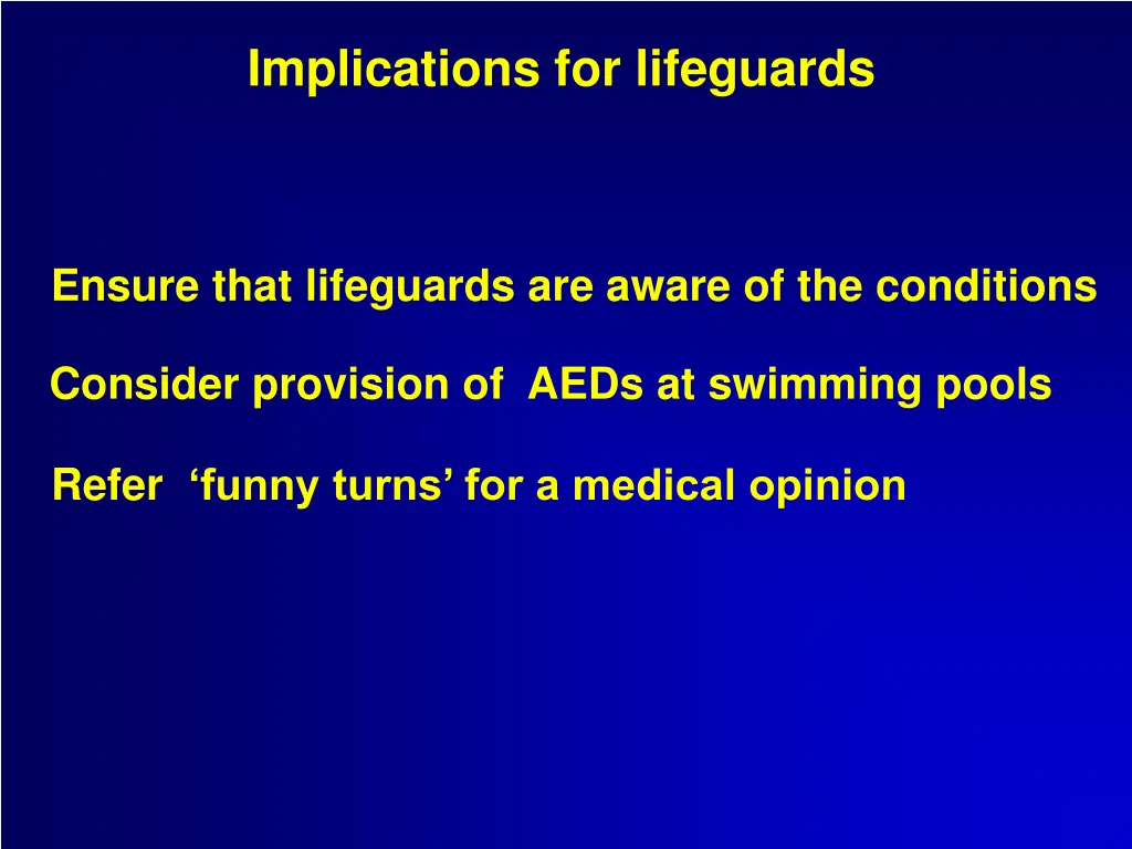 implications for lifeguards