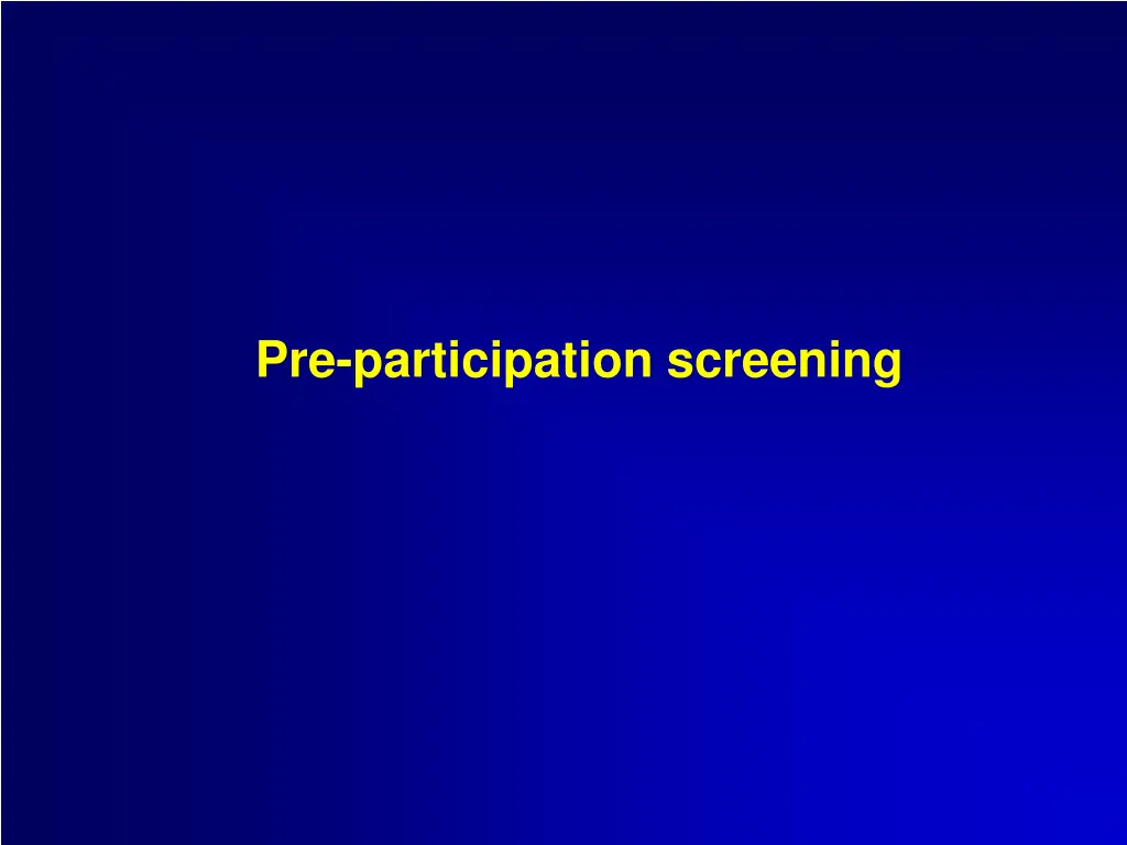 pre participation screening