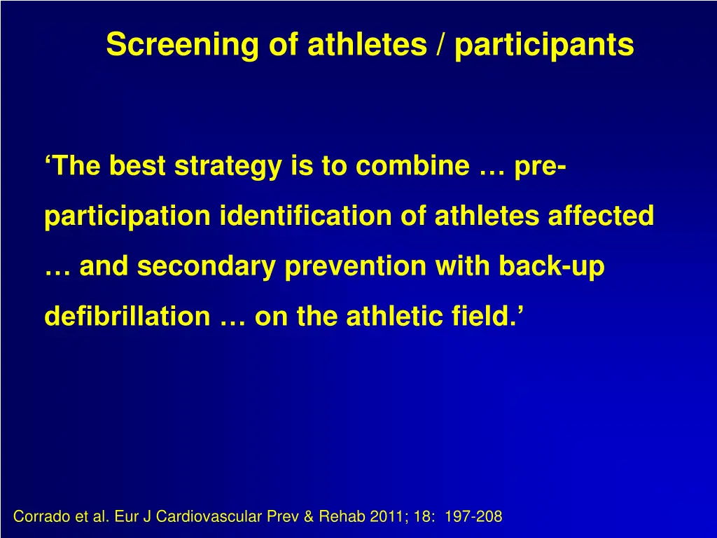 screening of athletes participants