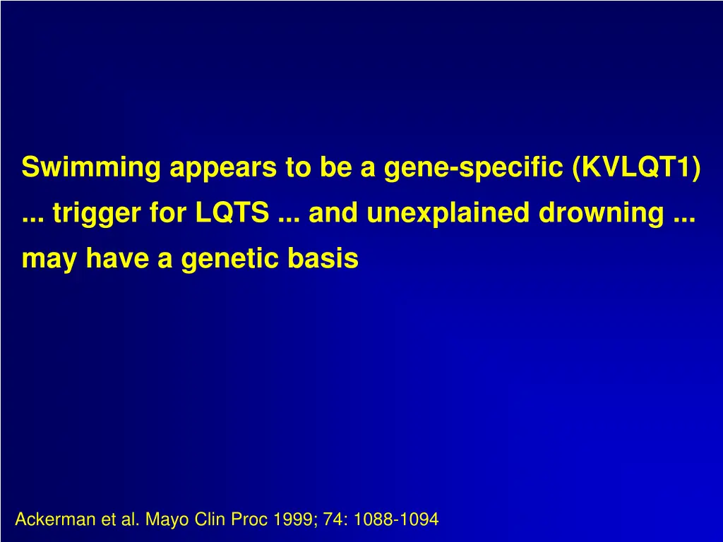 swimming appears to be a gene specific kvlqt1