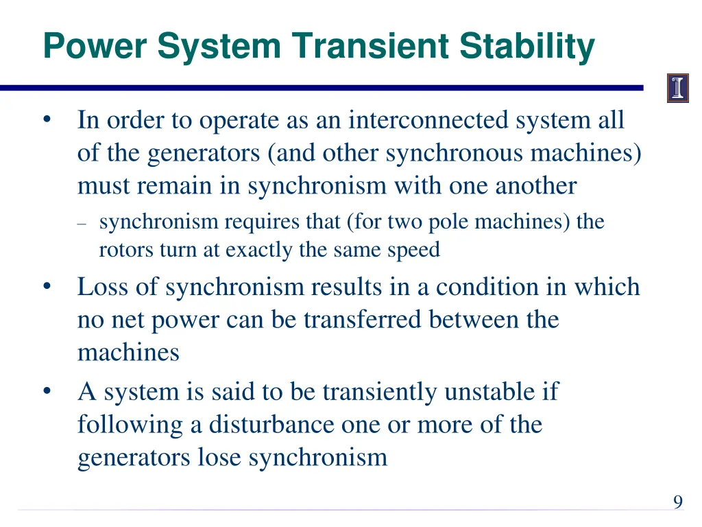 power system transient stability