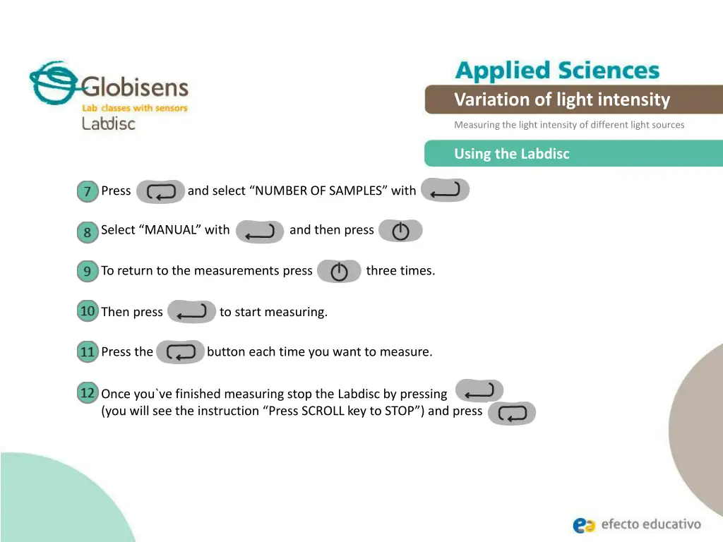 variation of light intensity 10