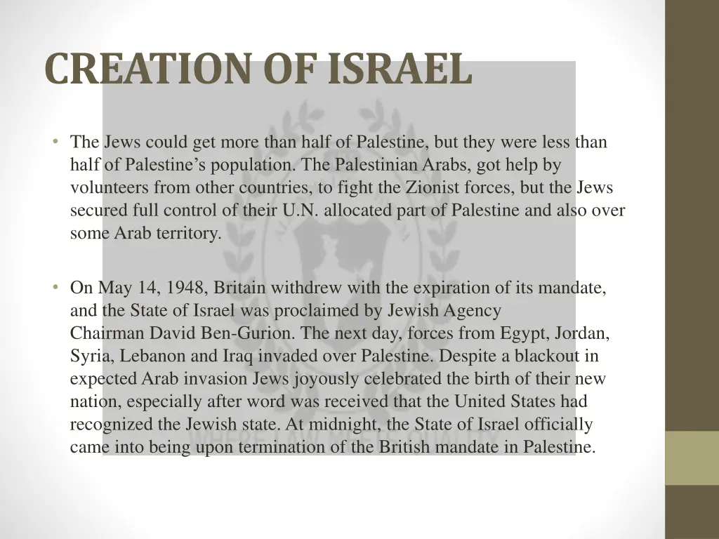 creation of israel