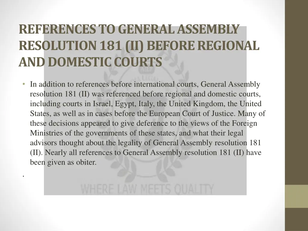 references to general assembly resolution