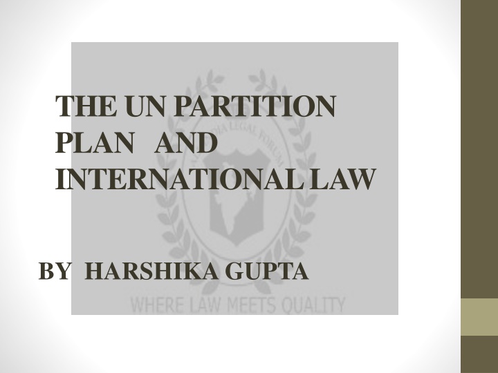 the un partition plan and international law