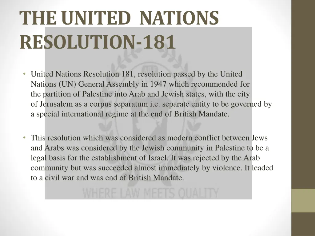 the united nations resolution 181