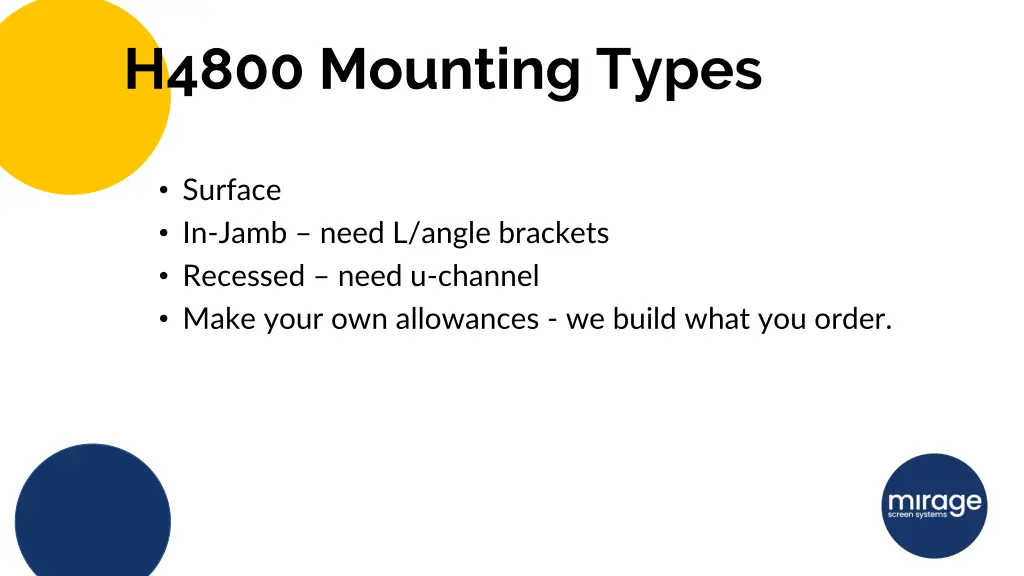 h4800 mounting types