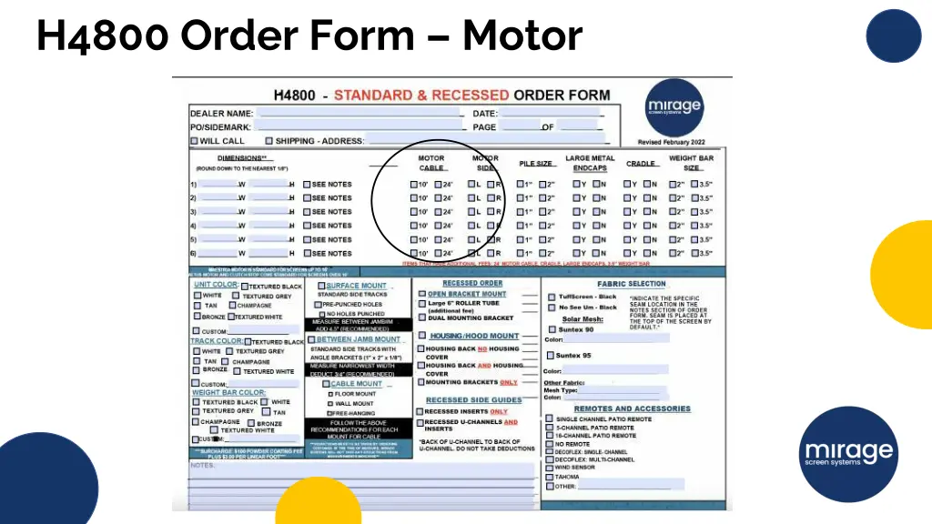 h4800 order form motor