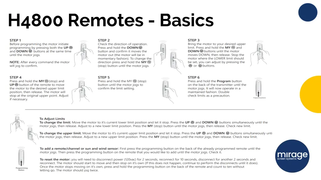 h4800 remotes basics