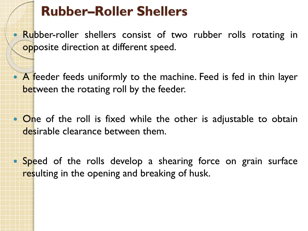 rubber roller shellers