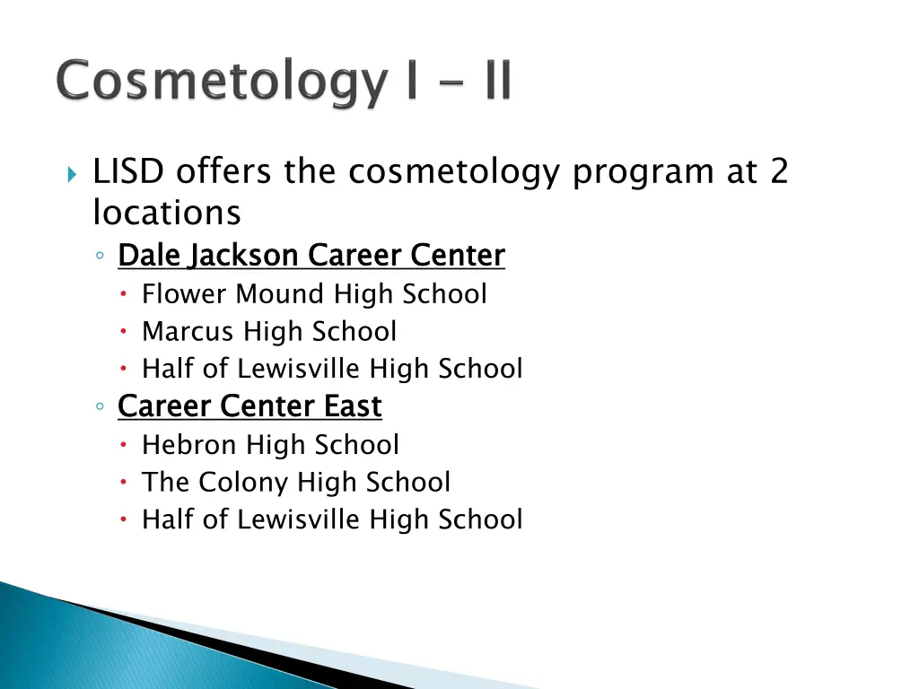 lisd offers the cosmetology program