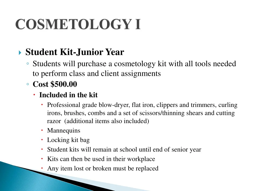 student kit junior year students will purchase