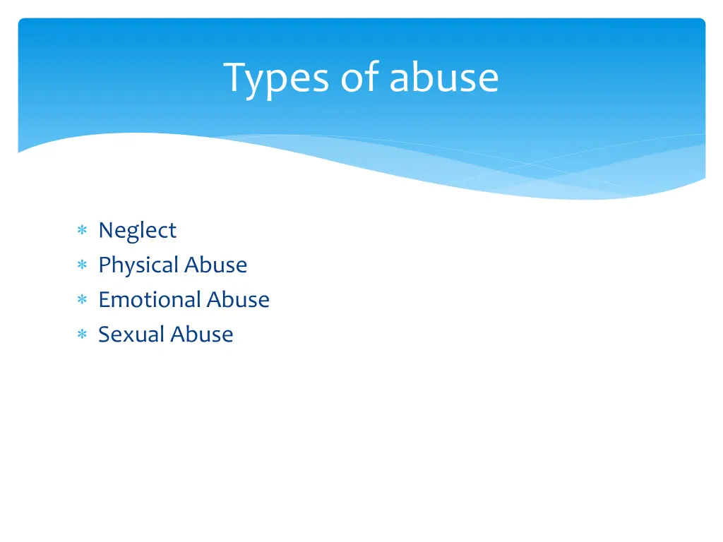 types of abuse