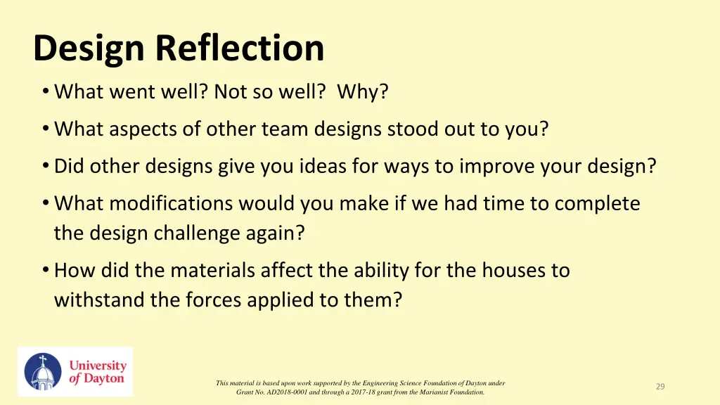 design reflection what went well not so well