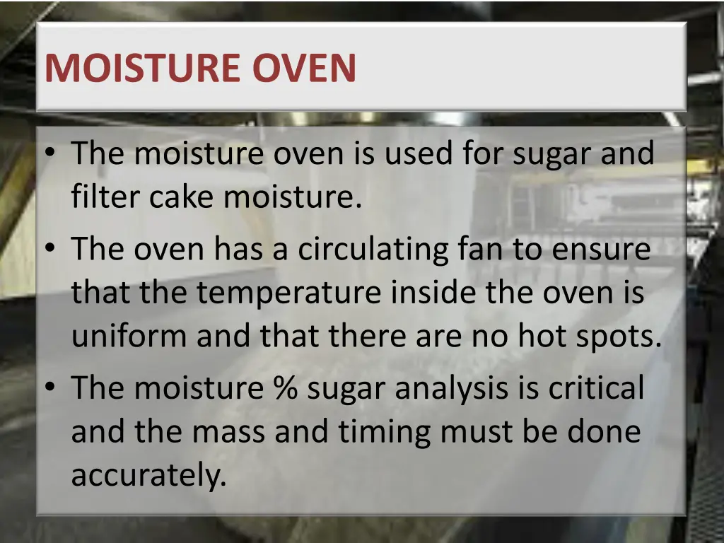 moisture oven