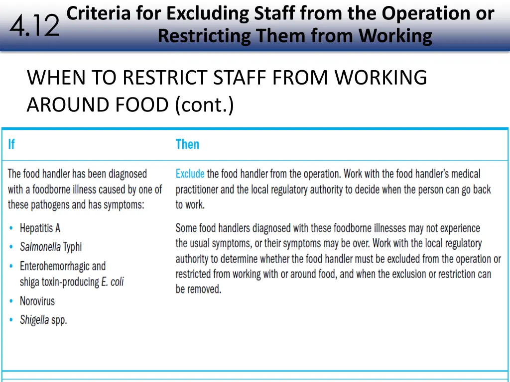 criteria for excluding staff from the operation 1