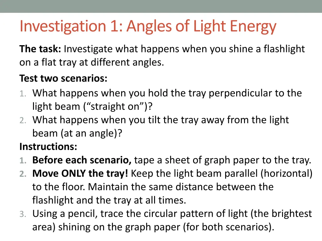 investigation 1 angles of light energy 1