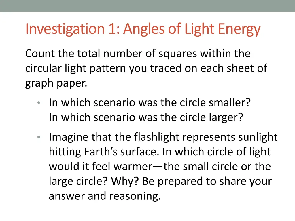 investigation 1 angles of light energy 2