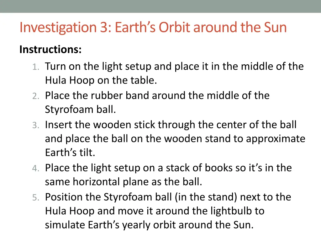 investigation 3 earth s orbit around the sun 2